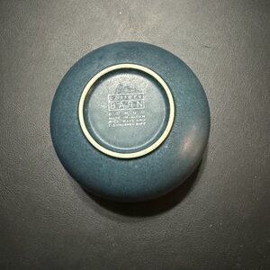 Pottery Barn Deep Teal Ceramic Bowl with Matte Glaze